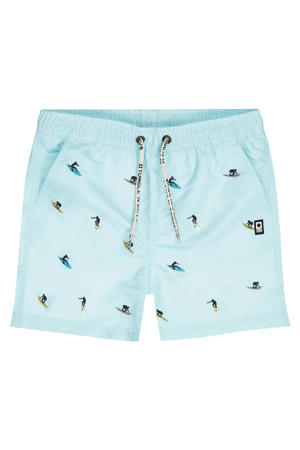 zwemshort lichtblauw met all over print