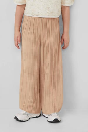 wide leg casual broek beige