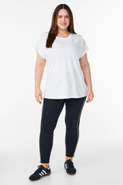 thumbnail: Witte dames ACTIVE By Zizzi sportshirt van polyester met korte mouwen en ronde hals