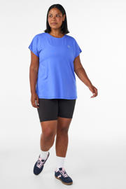 thumbnail: Paarse dames ACTIVE By Zizzi sportshirt van polyester met korte mouwen en ronde hals
