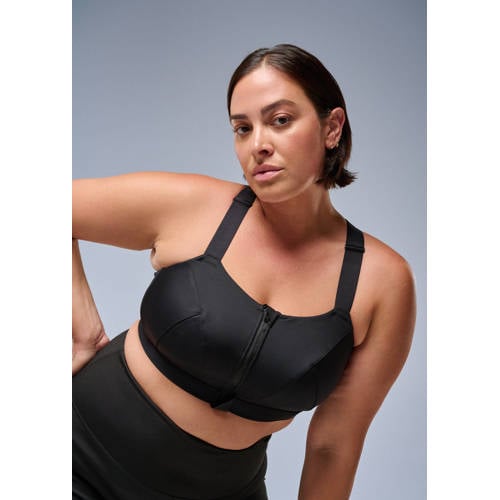 Wehkamp ACTIVE By Zizzi Plus Size level 4 sportbh zwart aanbieding