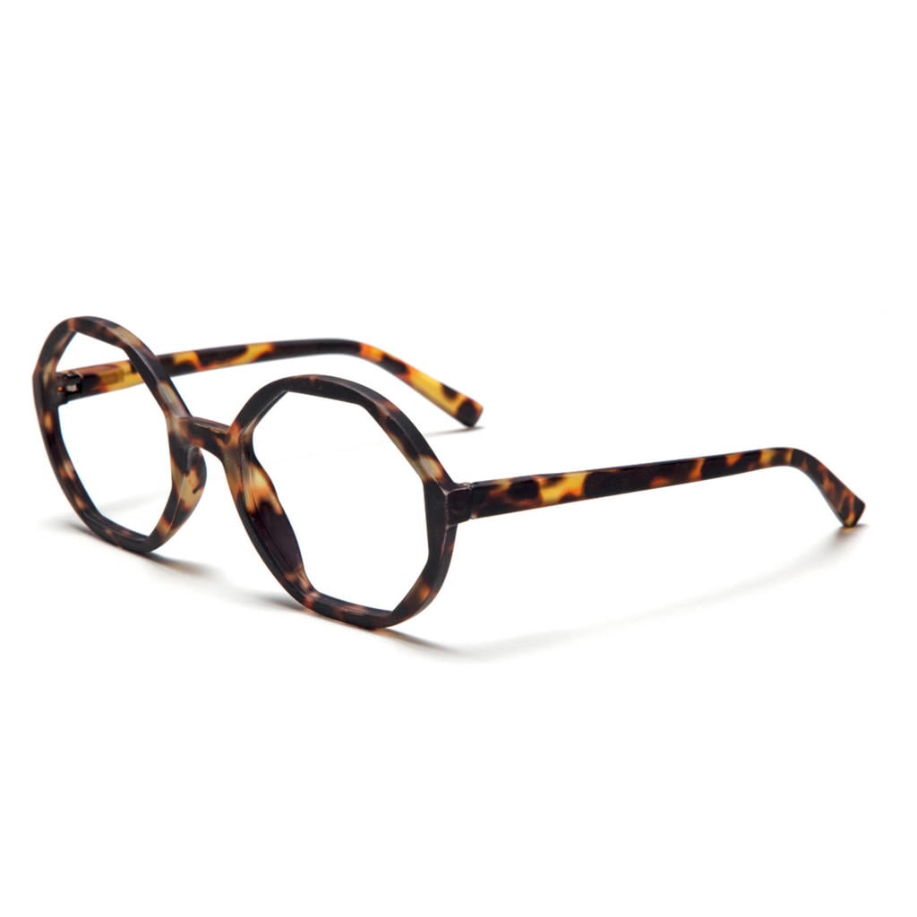 Looplabb leesbril met tortoise print Lolita bruin