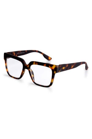 leesbril met tortoise print Max bruin