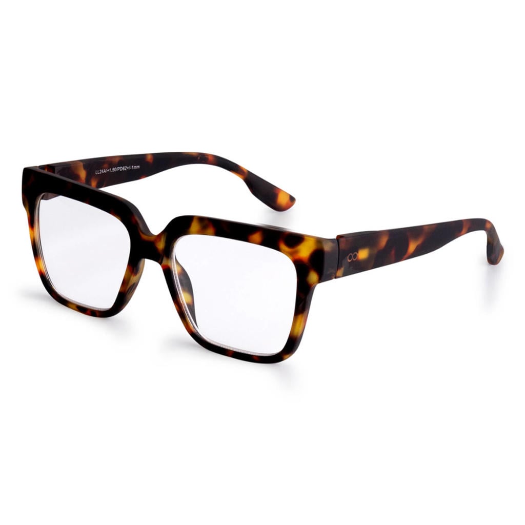 Looplabb leesbril met tortoise print Max bruin