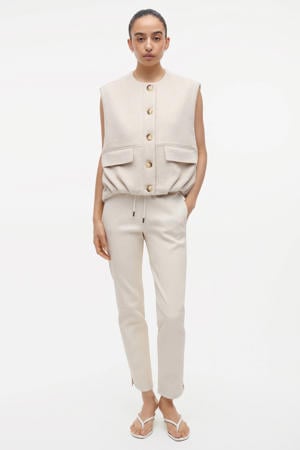gilet met wol beige