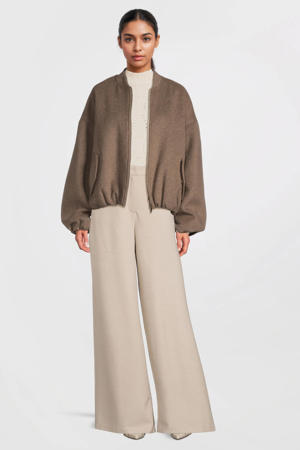 wollen bomberjack taupe