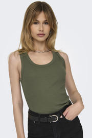 thumbnail: ONLY mouwloze cropped tank top zwart/groen (set van 2)