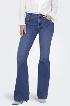 high waist flared jeans medium blue denim