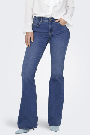 high waist flared jeans medium blue denim