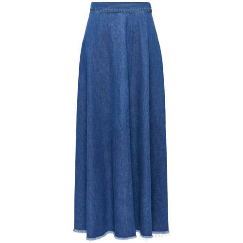 ONLY midi rok dark blue denim afbeelding
