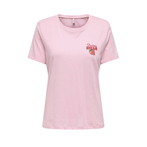 ONLY T-shirt lichtroze afbeelding