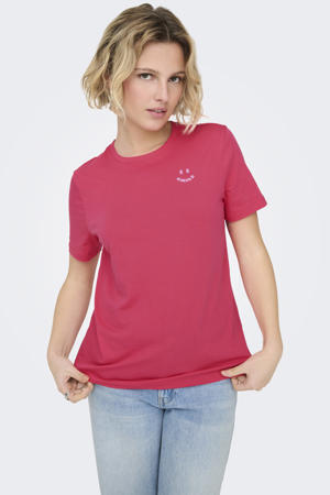 T-shirt met backprint roze