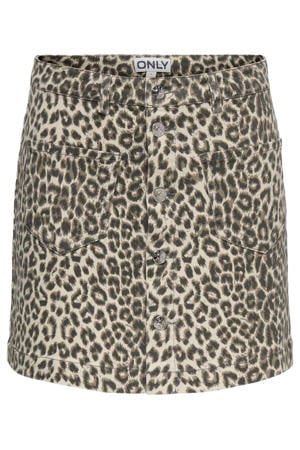 mini rok met panterprint bruin
