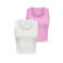 ONLY mouwloze cropped tank top ecru/roze (set van 2)