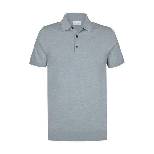 Profuomo regular polo fijn gebreid blauw afbeelding