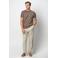 Profuomo casual broek met linnen beige