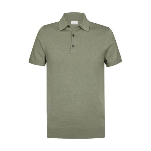 Profuomo regular polo fijn gebreid groen afbeelding