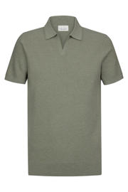 thumbnail: Profuomo zijden regular polo groen fijn gebreid