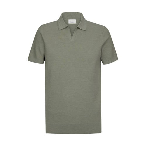 Profuomo regular polo fijn gebreid groen afbeelding
