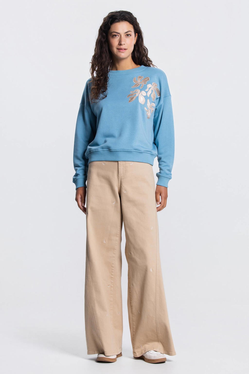JANSEN Amsterdam gebloemde sweater blauw