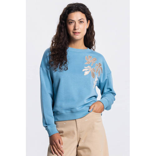 JANSEN Amsterdam gebloemde sweater blauw afbeelding