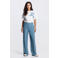 JANSEN Amsterdam wide leg high waist broek blauw