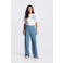 JANSEN Amsterdam wide leg high waist broek blauw