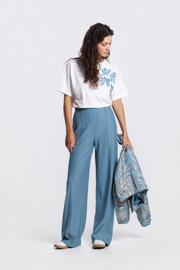 thumbnail: JANSEN Amsterdam wide leg high waist broek blauw
