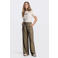 JANSEN Amsterdam wide leg high waist pantalon olijfgroen