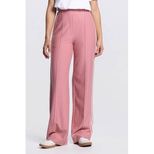JANSEN Amsterdam wide leg high waist broek oudroze afbeelding