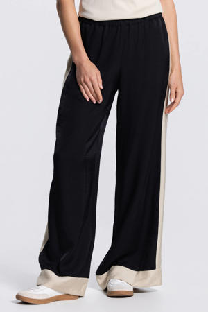 wide leg high waist broek zwart