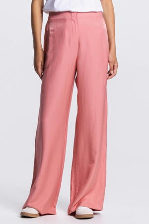 wide leg high waist broek oudroze