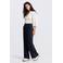 JANSEN Amsterdam wide leg high waist pantalon donkerblauw