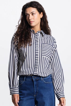 gestreepte blouse donkerblauw