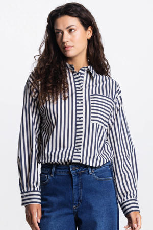 gestreepte blouse donkerblauw