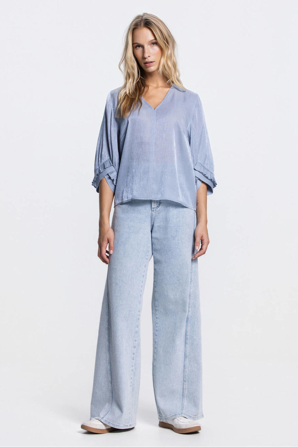 JANSEN Amsterdam blouse lichtblauw