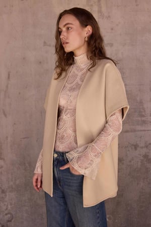 gilet met wol beige
