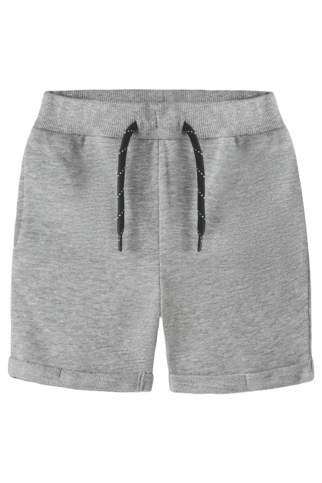Grijs melange jongens NAME IT MINI sweatshort melange van katoen met regular fit, regular waist en effen