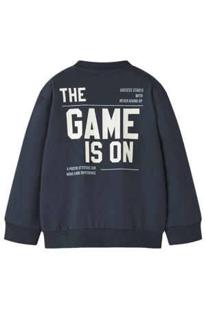 sweatvest met backprint donkerblauw
