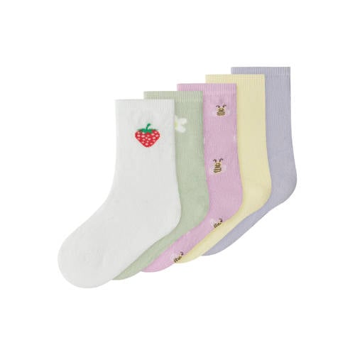 NAME IT MINI sokken - set van 5 lila/multicolor afbeelding