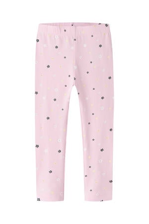 gebloemde legging roze