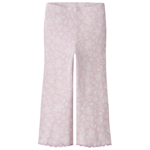 NAME IT MINI flared gebloemde legging roze/wit afbeelding