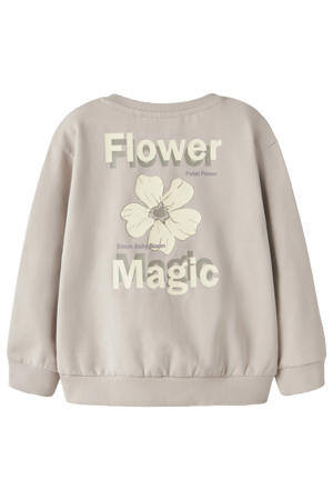 sweater met backprint grijs