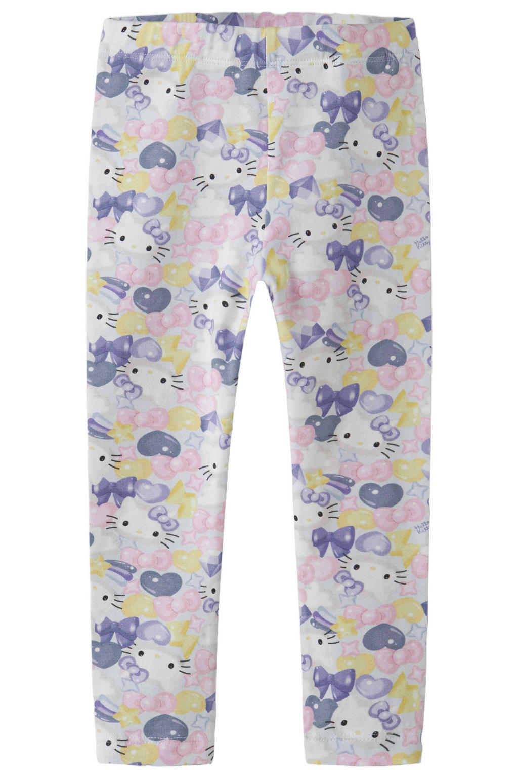 Lichtblauw en roze meisjes NAME IT MINI Hello Kitty slim legging van stretchkatoen met elastische tailleband en personage print