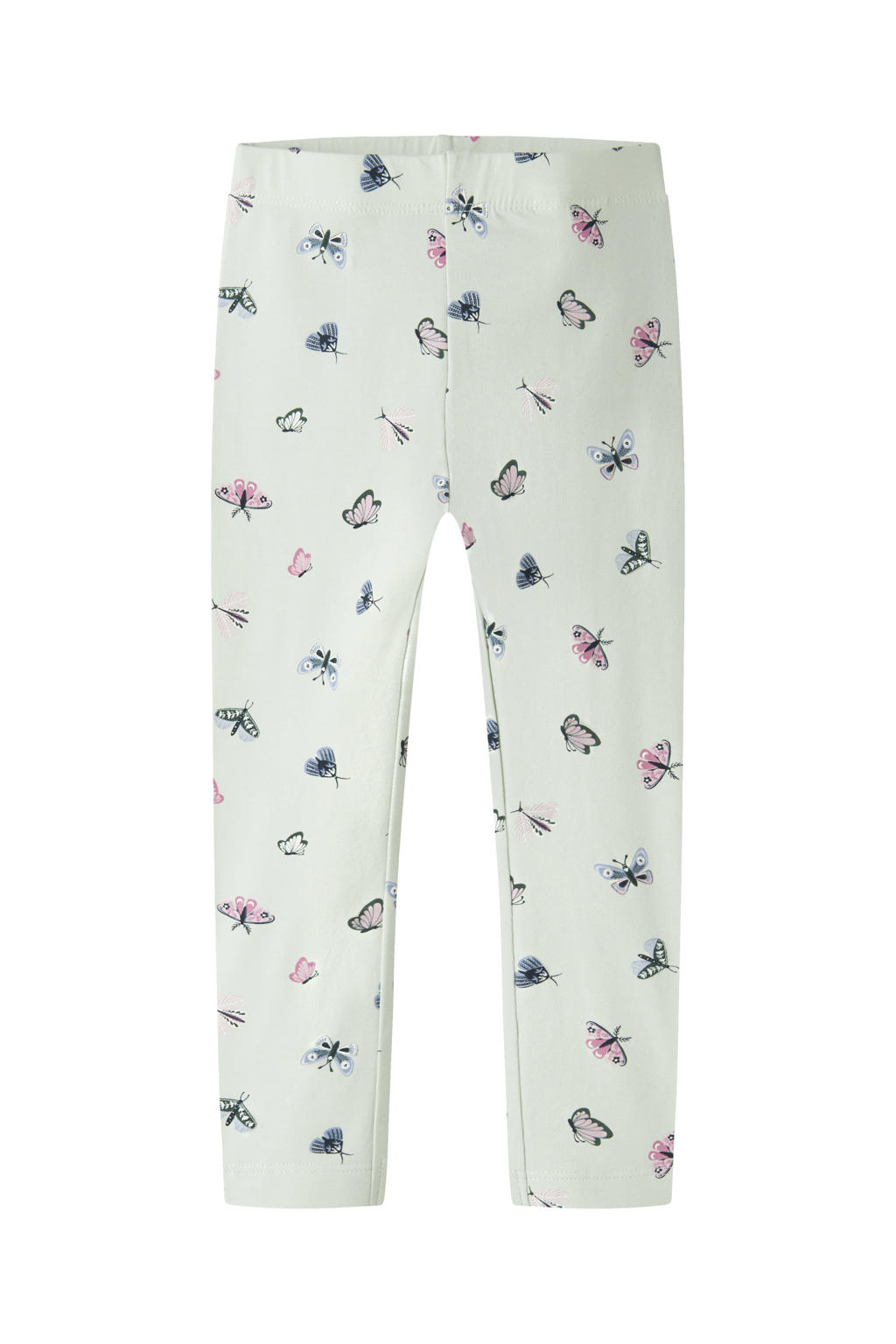 Lichtgroene meisjes NAME IT MINI legging van stretchkatoen met skinny fit en elastische tailleband
