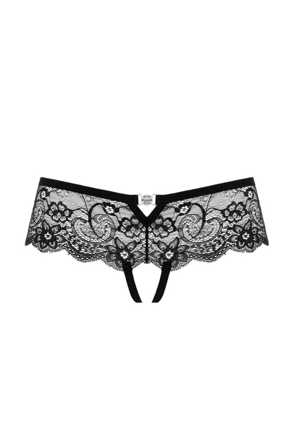 Erotische slip Dark Passion met open kruisje Erotische slip Dark Passion met open kruisje