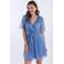 Freebird korte jurk met lurex blauw