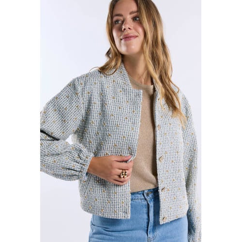 Freebird bouclé jasje ecru afbeelding