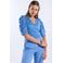 Freebird gebloemde top blauw