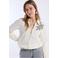 Freebird gestreepte blouse lichtgeel met pailletten